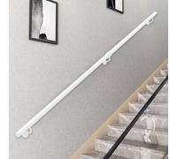 White Stair Handrail, 1ft-20ft Long Metal Wrought Iron Railing Galvanized Round Pipe Hand Rails Banister for Indoor Outdoor Steps Baluster Safety Handle(2ft/60cm)