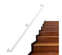 White Stair Handrail Industrial Antislip Safety Railing Galvanized Iron Wall Balustrade for Indoor/Outdoor Use 180cm LengthSecure Your Stairs Today!