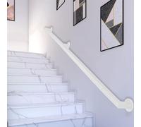 White Stair il 7ft (210cm) | Adjustable Wall-Mounted Banister Railing for Indoor & Outdoor Steps | Safe Corridor Support Bar (80cm to 6m)