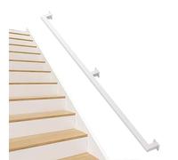 White Stair il, Wall-Mounted Railing, Metal Guardrail, Square Pipe Support Rod, Indoor & Outdoor Railings, Durable Iron Forged, 270cm Size for Safety & Style
