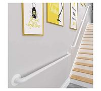 White Stair Railing Kit | 1-13 Ft Adjustable Indoor/Outdoor il for Steps | Wall-Mounted Safety Bar | Perfect for 1 to 6 Meter Stairs