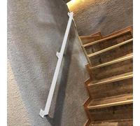 White Stair Railings, Galvanized Industrial Handrail for Stair Indoor Outdoor Steps, Wall Mounted Grab Rail Wrought Iron Pipe Lead Direct to Stairwell Door-House or Cellar entryway(16.4ft/5m)