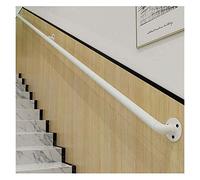 White Stair Rails & Handrails Support Kit for Banister & Staircase Round Steel Tube Handrail System for Indoor/Outdoor Wall Mount (Size: 18ft/540cm)