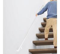 White Staircase Banister Handrail - 1m 1.5m 2m 2.5m 3m 4m 5m 6m Stair Railings Non-Slip Support Rod for Indoor Outdoor, Wall Balustrade Foot Rail Safty Grab Bar(1ft/30cm)