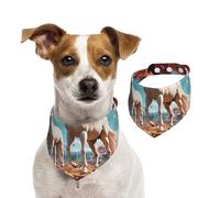 White Stallion Under The Peach Blossom Tree Dog Bandanas-Washable Dog Kerchief for Small to Large Pet Scarf for Girl Or Boy, Pet Accessories