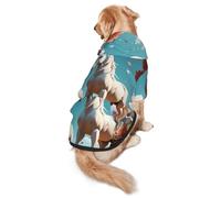 White Stallion Under The Peach Blossom Tree Dog Hoodie for Medium and Large Dogs â€“ Soft Polyester Pet Clothes, Suitable for All Seasons