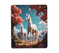 White Stallion Under The Peach Blossom Tree Gaming Mouse Pad, Full-Print Design with 3mm Rubber Base, Ergonomic and Durable for Office, Gaming, and Study