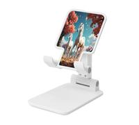 White Stallion Under The Peach Blossom Tree Phone Stand, Adjustable Desk Phone Holder for iPhone, Cell Phones & Tablets, Portable,Foldable Design