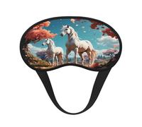 White Stallion Under The Peach Blossom Tree Sleep Eye Mask, Soft & Comfortable for Men, Women, Comfortable Sleep Mask