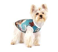White stallion under the peach blossom tree Small Cotton Dog Vest Breathable Adjustable Pet T Shirt for Small Dogs Cats - Full Print Summer Puppy Clothes