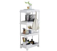 (White, Standard) 4 Tier Trolley Kitchen Storage Bathroom Organiser