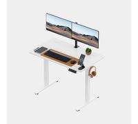 VonHaus Small Home Office Electric Standing Desk with USB-C Charging in White VonHaus White