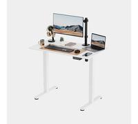 Height Adjustable White Electric Standing Desk with USB C Charging VonHaus White One Size