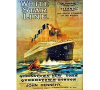 White Star Line Olympic Titanic John Dennehy Tin Retro Look 20X30 CM Decoration Art Sign for Home Kitchen Bathroom Farm Garden Garage Inspirational Quotes Wall Decor