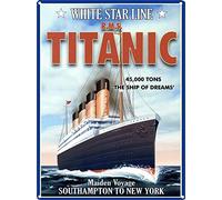 White Star Line R.M.S Titanic Iron 8X12 Inch Retro Look Decoration Painting Sign for Home Kitchen Bathroom Farm Garden Garage Inspirational Quotes Wall Decor