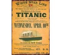 White Star Line Titanic Wednesday April 10Th Tin Retro Look 20X30 CM Decoration Plaque Sign for Home Kitchen Bathroom Farm Garden Garage Inspirational Quotes Wall Decor