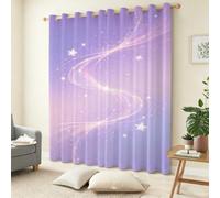 White Star Short Blackout Curtains Starry Sky Theme 3D Thermal Insulated Darkening Window Treatments Drapes for Kids Room Soundsproof Drapes W 46" x L 72" 2 Panels C.2118