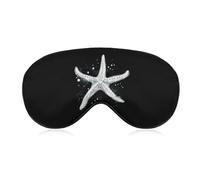 White Starfish Ocean Wildlife Sleep Mask Soft Blackout Eye Mask Eye Shade Cover with Adjustable Strap for Men Women