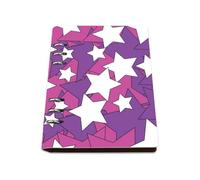 White Stars A5 Notebook, Pu Leather Notebooks A5, Lined Paper Teacher Notebook 180Pages/90Sheets, Notepads for Women, Notepad for School, Study Essentials Women Man