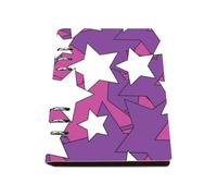 White Stars Notebook A5, Pu Leather Notebooks, Lined Paper A5 Refillable Notebook 180Pages/90Sheets, Work Book for Study, Note Book for Note Taking, Student Essentials University Women Man