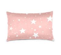 White Stars on Pink Background Standard/Queen Size empty pillow case with zipper cotton flannel pillowcases for Hot Sleepers, Soft & Silky Smooth sobre fundas para almohadas 20x30 inchs Set of 2