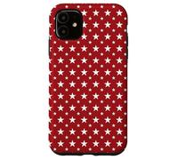 White Stars on Red Pattern Design Case for iPhone 11