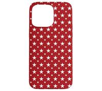 White Stars on Red Pattern Design Case for iPhone 15 Pro Max