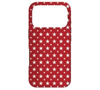 White Stars on Red Pattern Design Case for iPhone 17 Pro