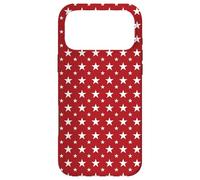 White Stars on Red Pattern Design Case for iPhone 17 Pro Max