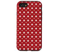 White Stars on Red Pattern Design Case for iPhone SE (2020) / 7/8
