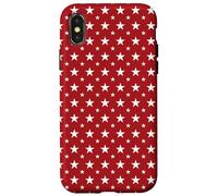 White Stars on Red Pattern Design Case for iPhone X/XS