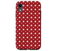 White Stars on Red Pattern Design Case for iPhone XR
