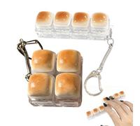 White Steamed Bread Keycap Stress Toy Quiet Anxiety Reducing Keychain Desk Focus Enhancer Portable Sensory Clicker For Adults At Work Travel Home Games 3 Months Newborn (A-b, One Size)