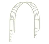 White Steel Garden Trellis Arch WallMounted Arbor for Climbing Plants SemiCu Support for Doors & Entrances (47" x 10" x 39")