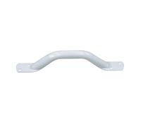 White Steel Pipe Grab Bar - 300mm Length - Rounded Safety Ends - Epoxy Coating