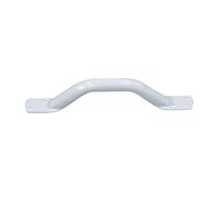 White Steel Pipe Grab Bar - 300mm Length - Rounded Safety Ends - Epoxy Coating - Wall Mounted Mobility Support Handrail