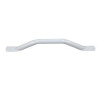 White Steel Pipe Grab Bar - 450mm Length - Rounded Safety Ends - Epoxy Coating - Wall Mounted Mobility Support Handrail