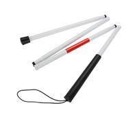 White Stick Blind Collapsible 124cm/48.8in Folding Walking Stick Cane Red White Reflective Mobility Stick Adjustable 4-Section for Blind and Vision Impaired
