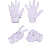 White Stitched Cotton Gloves for Formal Tuxedo Jewelry Inspection, White, 23 cm/ 9 inches