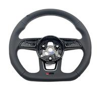 White Stitching Half Perforated Leather Steering Wheel With Frame Assembly Compatible For Audi RS3 RS4 RS5 A3 A4 B9 A5 S3 S4 S5 2017-2021(Style 3)