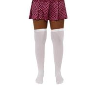 White Stockings Halloween Fancy Dress Costume Accessory - Ladies Plain Hold Up Tights Ideal for Schoolgirl, Sexy Fancy Dress -available in One Size