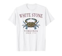 White Stone Virginia Blue Crab Since 1715 Maroon Letters T-Shirt