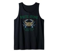 White Stone Virginia Crab Town Since 1715 Green Letters Tank Top