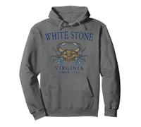 White Stone Virginia Crab Town Since 1715 Navy BlueLetters Pullover Hoodie