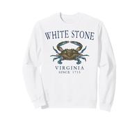 White Stone Virginia Crab Town Since 1715 Navy BlueLetters Sweatshirt