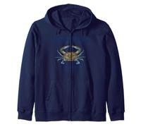 White Stone Virginia Crab Town Since 1715 Navy BlueLetters Zip Hoodie