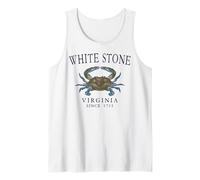 White Stone Virginia Crab Town Since 1715 Plum Letters Tank Top