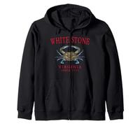 White Stone Virginia Crab Town Since 1715 Red Letters Zip Hoodie
