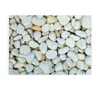 White Stones Large Rectangular Glass Worktop Protector - Textured Stone 3D Style Gifts - Smooth Kitchen Chopping/Cutting Board Worktop Saver with Non-Slip Feet 39cm x 28.5cm (15" x 11")