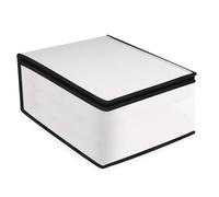 White Storage Bags with Zipper, PEVA Sweater Storage Bags Zippered Blanket Closet Comforter Organizer with Handles for Blankets Clothes Bedding Organizer, Small